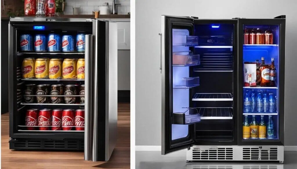 mini fridge vs beverage center